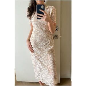 Rabanne Ivory Lace Midi Dress